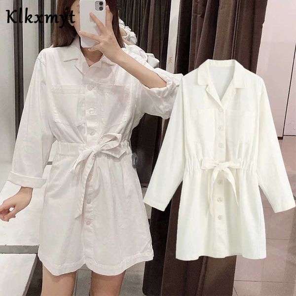 klkxmyt summer dress women chic fashion button mini za vintage lapel short sleeve sashes female es vestidos 210527, Black;gray
klkxmyt summer dress women chic fashion button mini za vintage lapel short sleeve sashes female es vestidos 210527, Black;gray