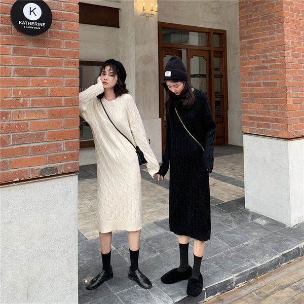 mozuleva new 2021 autumn winter women dresses knitted korean style fashionable oversize warm elegant lady midi dress, Black;gray
mozuleva new 2021 autumn winter women dresses knitted korean style fashionable oversize warm elegant lady midi dress, Black;gray