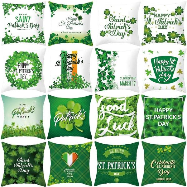 cushion/decorative pillow staraise 45x45cm spring green leaves printed case cover happy st.patricks day decoration home decor house cushion