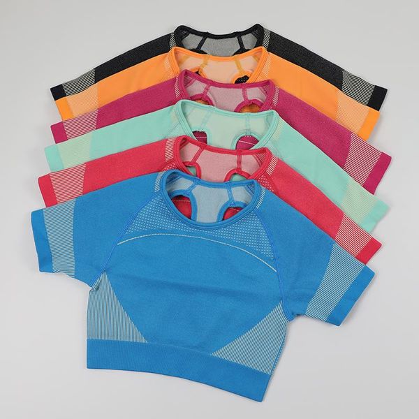 seamless yoga t-shirts women gym fitness crop short sleeve shirts running workout sport female breathable wear outfit
seamless yoga t-shirts women gym fitness crop short sleeve shirts running workout sport female breathable wear outfit