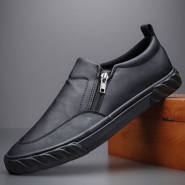 2021 new men leather casual shoes spring autumn fashion street cool slip-on flat shoes loafers 4 colors, Black
2021 new men leather casual shoes spring autumn fashion street cool slip-on flat shoes loafers 4 colors, Black