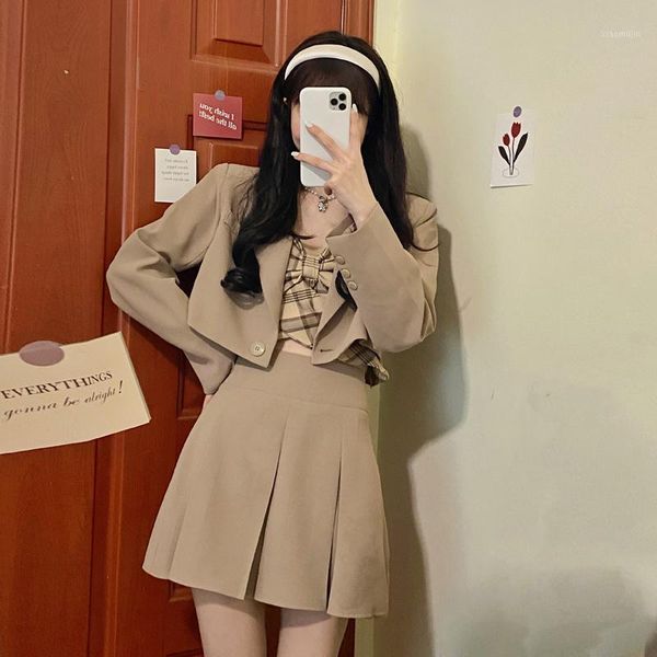 clothing sets school uniform japanese style plaid bow sling solid color long sleeve suit jacket college short pleated skirts set, White
clothing sets school uniform japanese style plaid bow sling solid color long sleeve suit jacket college short pleated skirts set, White