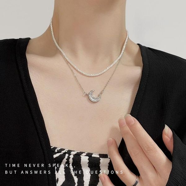 chains necklace woman double necklaces women rhinestone moon pendant jewelry ladies jewellery silver color alloy collier
chains necklace woman double necklaces women rhinestone moon pendant jewelry ladies jewellery silver color alloy collier