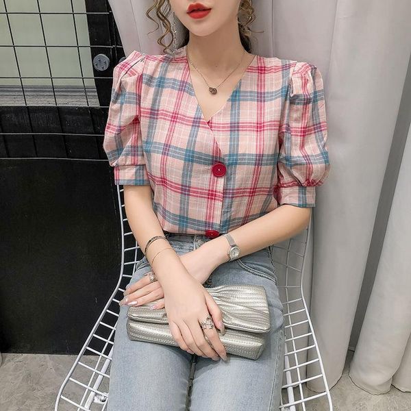 women's blouses & shirts summer korean style v-neck design non-mainstream young puff sleeve shirt, White
women's blouses & shirts summer korean style v-neck design non-mainstream young puff sleeve shirt, White