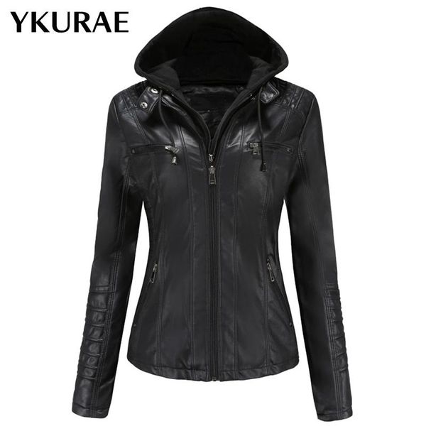 women's jacket autumn winter coat streetwear pu leather jackets motorcycle biker outerwear hooded fashion female coats fl009 & faux, Black
women's jacket autumn winter coat streetwear pu leather jackets motorcycle biker outerwear hooded fashion female coats fl009 & faux, Black