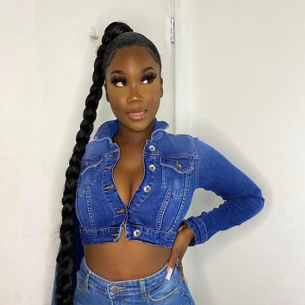 women's jackets fashion girls short denim 2021 pocket single-breasted long sleeves lapel women casual slim streetwear, Black;brown
women's jackets fashion girls short denim 2021 pocket single-breasted long sleeves lapel women casual slim streetwear, Black;brown