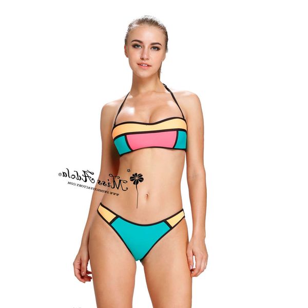 split bikini rubber swimming suit with diving material, White;black
split bikini rubber swimming suit with diving material, White;black