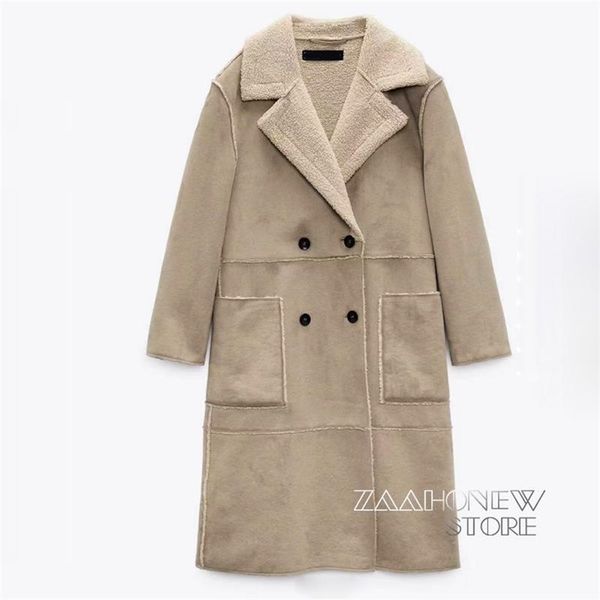 zaaho winter women vintage thick suede jacket casual pockets biker coat female warm fleece long outwear ladies 211215, Black
zaaho winter women vintage thick suede jacket casual pockets biker coat female warm fleece long outwear ladies 211215, Black