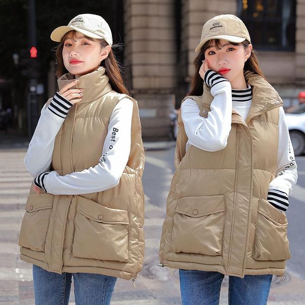 women's vests down cotton vest women loose stand collar sleeveless warm thicken waistcoat 21 winter korean padded feminino cx2021, Black;white
women's vests down cotton vest women loose stand collar sleeveless warm thicken waistcoat 21 winter korean padded feminino cx2021, Black;white