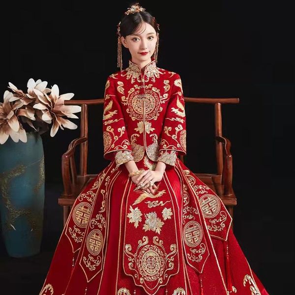 ethnic clothing modern cheongsam + skirt suit red qipao long chinese traditional wedding dress oriental style xiuhefu dresses
ethnic clothing modern cheongsam + skirt suit red qipao long chinese traditional wedding dress oriental style xiuhefu dresses