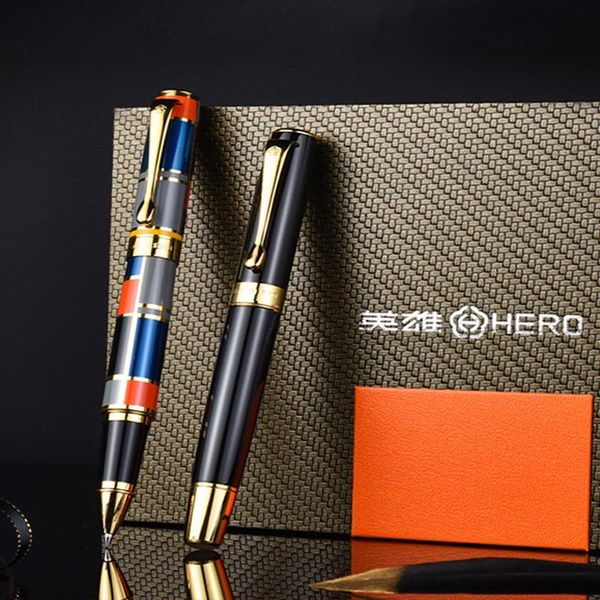 ballpoint pens hero 767 roller ball pen with golden trim colored black 0.5mm ink smooth refill gift box graduate business office, Blue;orange
ballpoint pens hero 767 roller ball pen with golden trim colored black 0.5mm ink smooth refill gift box graduate business office, Blue;orange