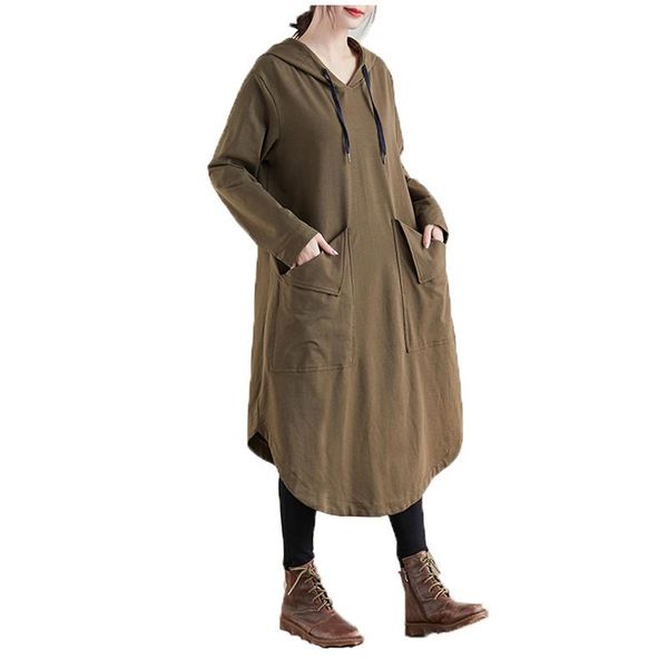 black dress women 2021 spring summer korean version khaki plus size loose large pocket cotton fashion hooded gh198 casual dresses, Black;gray
black dress women 2021 spring summer korean version khaki plus size loose large pocket cotton fashion hooded gh198 casual dresses, Black;gray