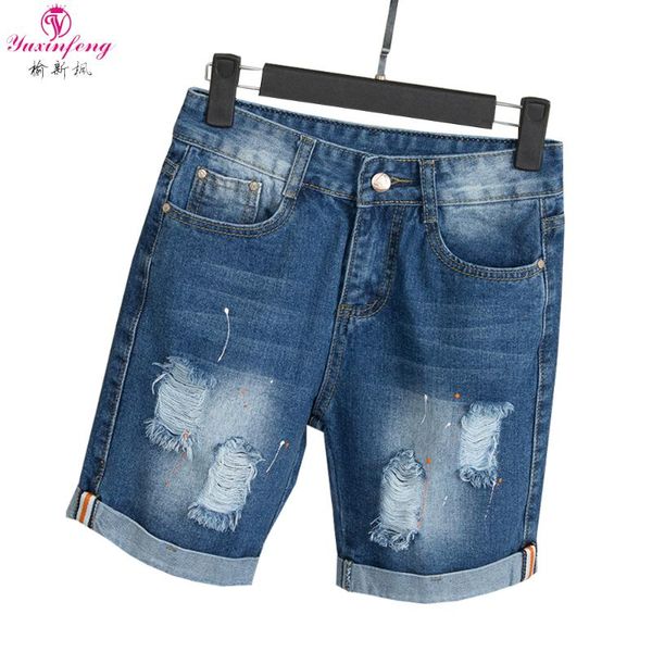 women's shorts yuxinfeng 5xl big size denim women summer holes jean ripped female mid waist pockets blue feminino short pants, White;black
women's shorts yuxinfeng 5xl big size denim women summer holes jean ripped female mid waist pockets blue feminino short pants, White;black