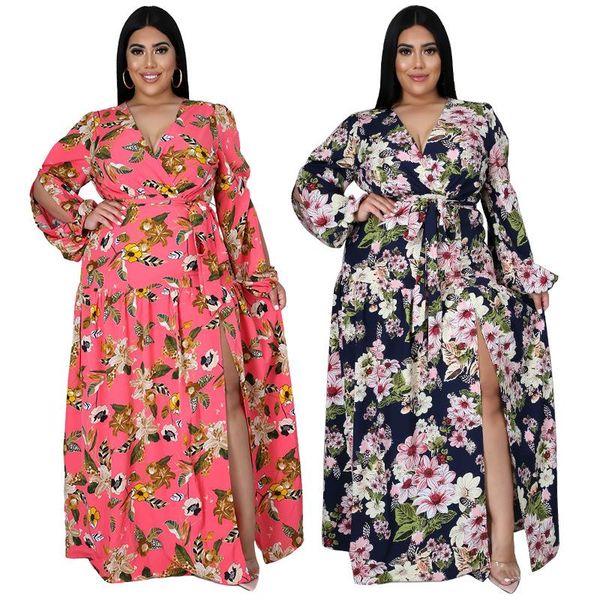plus size dresses l-4xl large for women clothing autumn print long sleeve v neck slit elegant dress wholesale drop, Black
plus size dresses l-4xl large for women clothing autumn print long sleeve v neck slit elegant dress wholesale drop, Black
