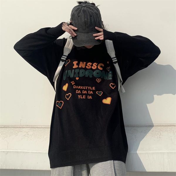 women's sweaters y2k fashion japanese women harajuku sweater winter korean streetwear long sleeve letter print knitted casual lady pull, White;black
women's sweaters y2k fashion japanese women harajuku sweater winter korean streetwear long sleeve letter print knitted casual lady pull, White;black