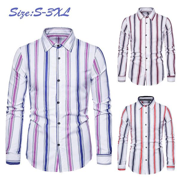 men's casual shirts striped shirt long sleeved turn down collar cardigan with print slim type single breasted, White;black
men's casual shirts striped shirt long sleeved turn down collar cardigan with print slim type single breasted, White;black