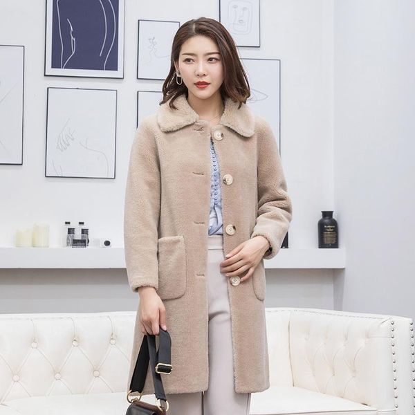 women's fur & faux sheep real shearling coat 2021 winter jacket women 100% wool coats and jackets long abrigo mujer my3604 s, Black
women's fur & faux sheep real shearling coat 2021 winter jacket women 100% wool coats and jackets long abrigo mujer my3604 s, Black