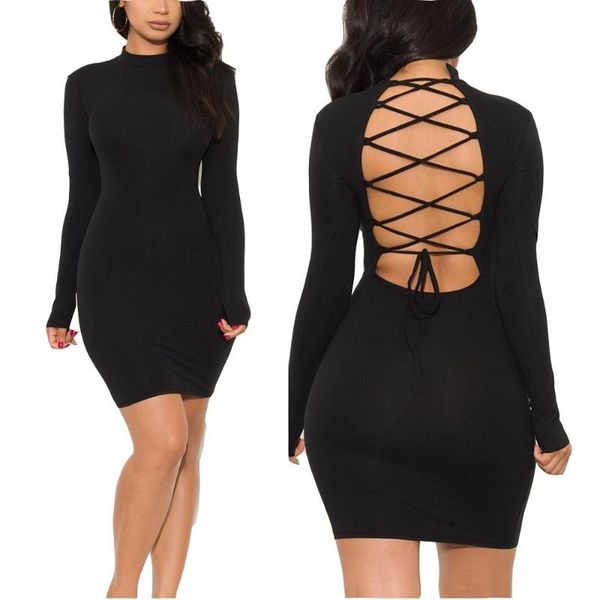casual dresses backless lace up dress women elegant o neck long sleeve bodycon bandage skinny night club evening party, Black;gray
casual dresses backless lace up dress women elegant o neck long sleeve bodycon bandage skinny night club evening party, Black;gray