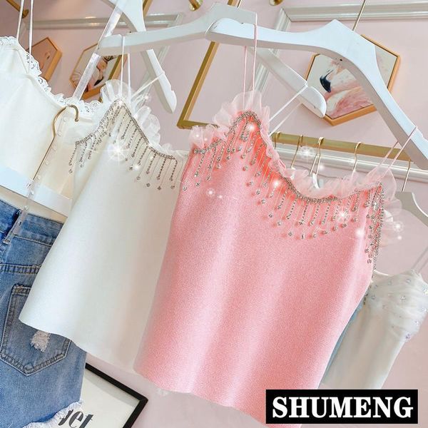 women's tanks & camis super fire tassel rhinestones sling woman's knitted shirt slim diamond camisole female, White
women's tanks & camis super fire tassel rhinestones sling woman's knitted shirt slim diamond camisole female, White
