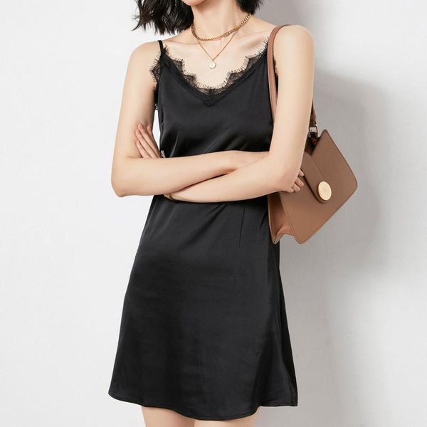 skirts lace sling skirt women loose inner petticoat summer bottoming wear mid-length silk satin vest, Black
skirts lace sling skirt women loose inner petticoat summer bottoming wear mid-length silk satin vest, Black