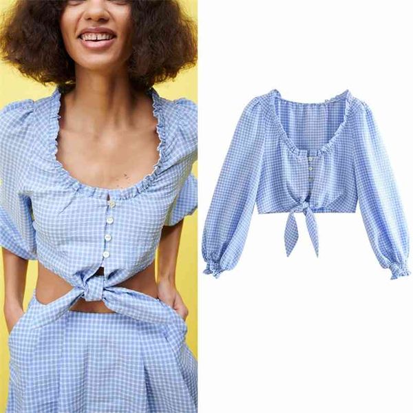 summer women short shirts blouses plaid o-neck bow tie za female casual fashion street blusas clothes 210513, White
summer women short shirts blouses plaid o-neck bow tie za female casual fashion street blusas clothes 210513, White