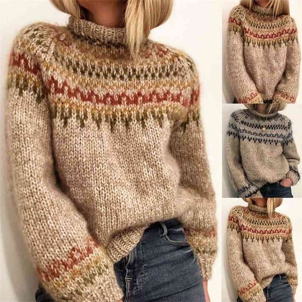 women half turtleneck sweater casual vintage print loose long sleeve knitted pullovers autumn winter fashion thick warm sweaters 210522, White
women half turtleneck sweater casual vintage print loose long sleeve knitted pullovers autumn winter fashion thick warm sweaters 210522, White