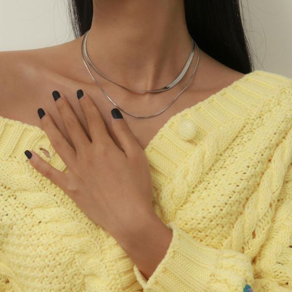 double vintage snake chain necklace for women girls minimalist trendy short choker necklaces summer jewelry gift chokers, Golden;silver
double vintage snake chain necklace for women girls minimalist trendy short choker necklaces summer jewelry gift chokers, Golden;silver