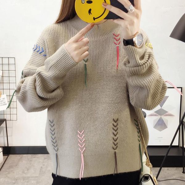 women's sweaters 2021 thick woolen sweater jacket short section autumn and winter season loose high collar coat coarse wool, White;black
women's sweaters 2021 thick woolen sweater jacket short section autumn and winter season loose high collar coat coarse wool, White;black
