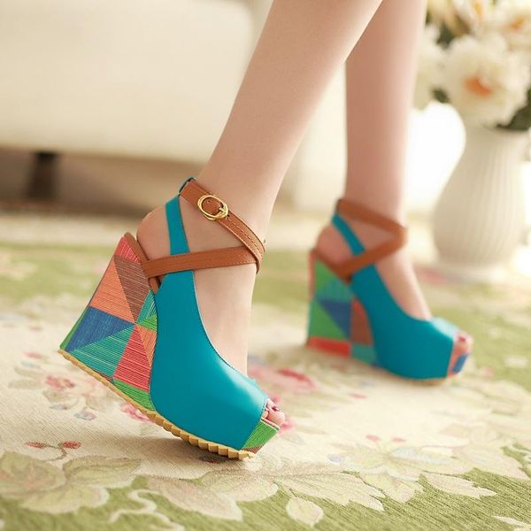 platform women sandals mixed colors wedges summer high heels party casual shoes ladies, Black
platform women sandals mixed colors wedges summer high heels party casual shoes ladies, Black