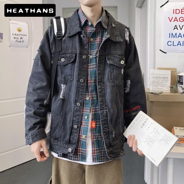 denim jacket men's korean hole handsome loose jean for male autumn winter black outerwear casual men clothes jackets, Black;brown
denim jacket men's korean hole handsome loose jean for male autumn winter black outerwear casual men clothes jackets, Black;brown