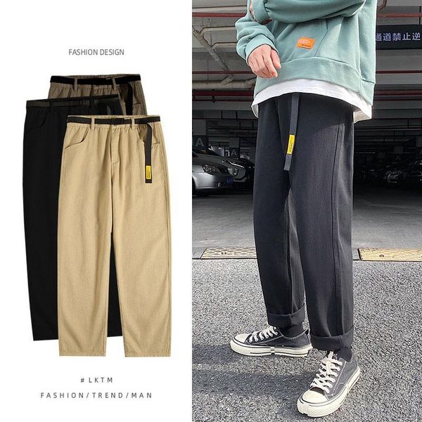 men's pants casual solid plain long men clothing straight baggy england streetwear oversize trousers daily wear loose clothes, Black
men's pants casual solid plain long men clothing straight baggy england streetwear oversize trousers daily wear loose clothes, Black