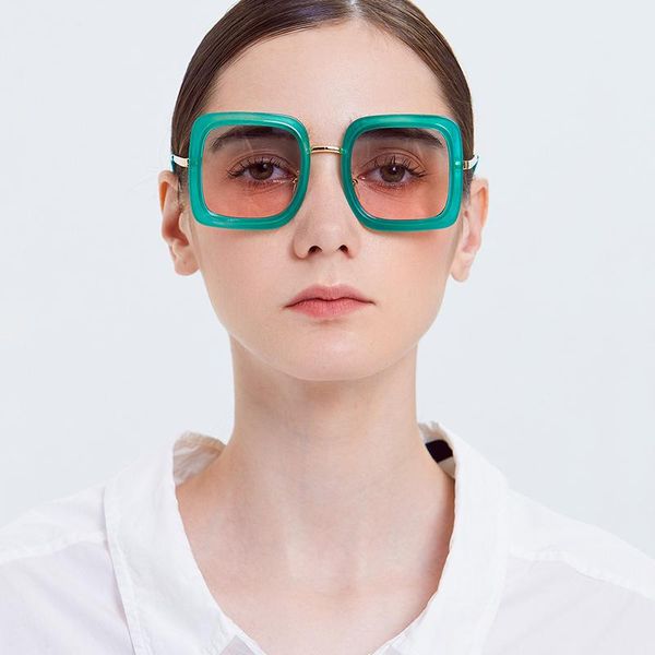 square semi-metal korean version big frame sunglasses for women retro web celebrity live style, White;black
square semi-metal korean version big frame sunglasses for women retro web celebrity live style, White;black