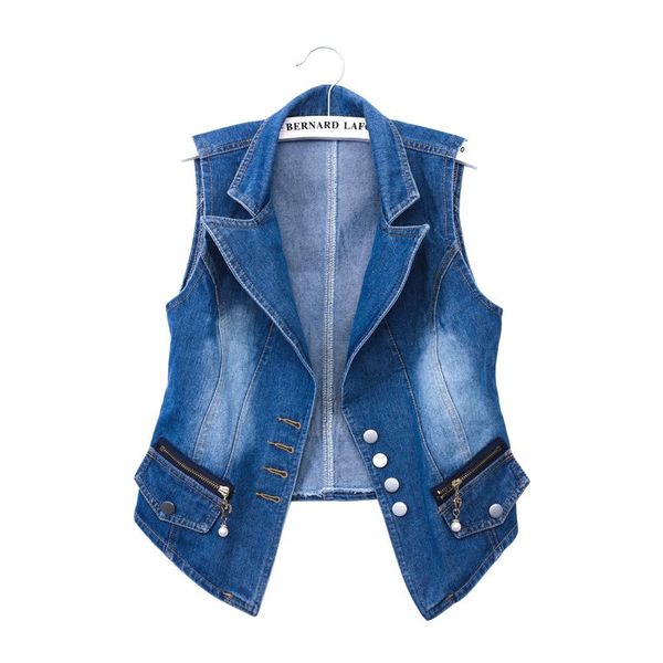women's vests spring summer jeans vest woman korean slim suit collar short sleeveless blue denim jacket waistcoat clothes, Black;white
women's vests spring summer jeans vest woman korean slim suit collar short sleeveless blue denim jacket waistcoat clothes, Black;white