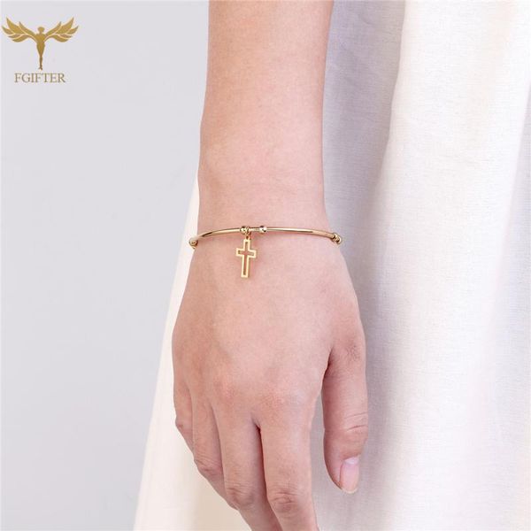 bangle stainless steel jewellry cross pendent adjustable bead ball polished open for women gifts, Black
bangle stainless steel jewellry cross pendent adjustable bead ball polished open for women gifts, Black