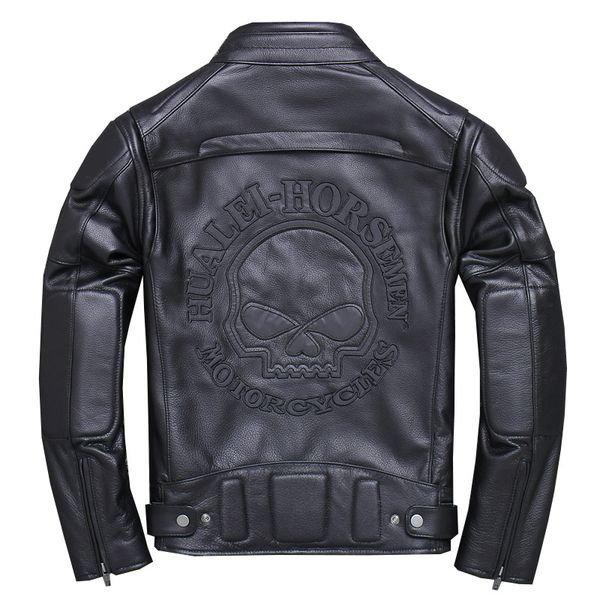 plus size 5xl mens genuine leather jackets skull reflective cowhide jackets real leather coat for male, Black
plus size 5xl mens genuine leather jackets skull reflective cowhide jackets real leather coat for male, Black