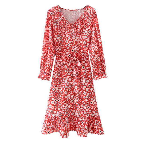 casual dresses yenkye autumn women floral print red dress female sweet ruffle v neck with belt a-line elegant ladies midi vestido, Black;gray
casual dresses yenkye autumn women floral print red dress female sweet ruffle v neck with belt a-line elegant ladies midi vestido, Black;gray