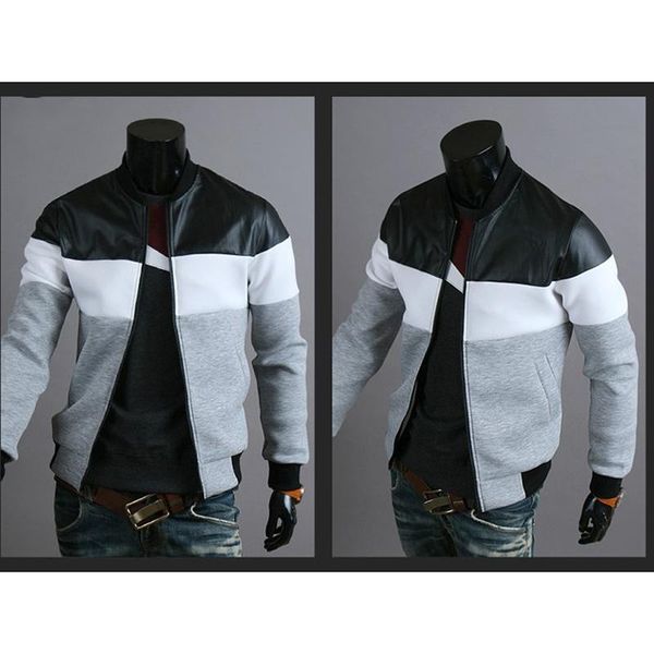men's jackets autumn korean jacket fashion patchwork coats stand collar plus size male baseball uniform outerwear, Black;brown
men's jackets autumn korean jacket fashion patchwork coats stand collar plus size male baseball uniform outerwear, Black;brown