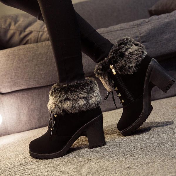 boots women high heels warm fur shoes woman ankle cool rivets female winter black square 8cm
boots women high heels warm fur shoes woman ankle cool rivets female winter black square 8cm