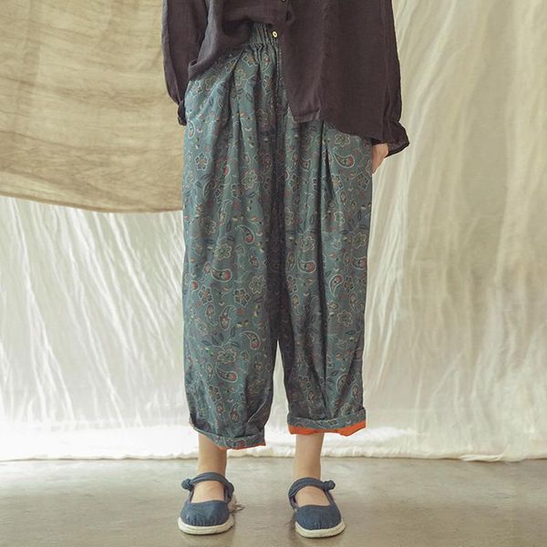 women's pants & capris johnature cotton linen print flower harem women elastic waist ankle-length trouser 2021 autumn loose vintage, Black;white
women's pants & capris johnature cotton linen print flower harem women elastic waist ankle-length trouser 2021 autumn loose vintage, Black;white