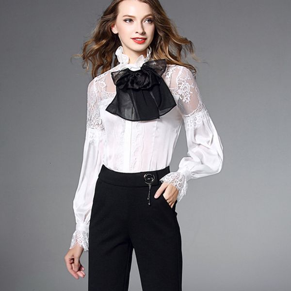 capris 2021 spring summer fashion blouses women elegant bow ladies lace patchwork lantern sleeve vintage shirt female, Black;gray
capris 2021 spring summer fashion blouses women elegant bow ladies lace patchwork lantern sleeve vintage shirt female, Black;gray