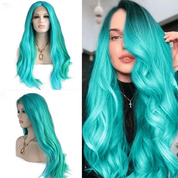 synthetic wigs natural straight curly lace front blue mixed green wig for women long wavy hair middle parting fiber, Black
synthetic wigs natural straight curly lace front blue mixed green wig for women long wavy hair middle parting fiber, Black