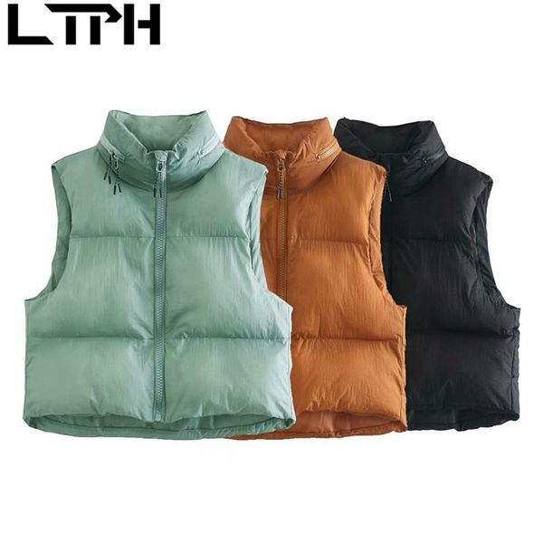 ltph solid color sleeveless vest women coat fashion simple zipper stand collar warm cotton veats jacket autumn winter 210423, Black;white
ltph solid color sleeveless vest women coat fashion simple zipper stand collar warm cotton veats jacket autumn winter 210423, Black;white