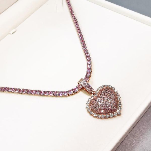 pendant necklaces bling pink heart iced out micro paved cz necklace for women gifts fashion hip hop jewelry, Silver
pendant necklaces bling pink heart iced out micro paved cz necklace for women gifts fashion hip hop jewelry, Silver