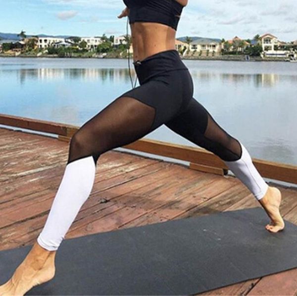 women's leggings women net yarn splicing color leggins pants capri breathable mesh female jeggings, Black
women's leggings women net yarn splicing color leggins pants capri breathable mesh female jeggings, Black