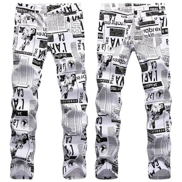 men's jeans arrive slim stretch white full print street fashion pants light luxury stylish casual jeans;, Blue
men's jeans arrive slim stretch white full print street fashion pants light luxury stylish casual jeans;, Blue