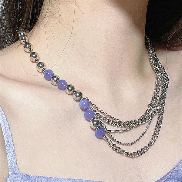 chokers punk vintage purple bead multilayer necklace for women clavicle chain 2021 metal choker fashion jewelry, Golden;silver
chokers punk vintage purple bead multilayer necklace for women clavicle chain 2021 metal choker fashion jewelry, Golden;silver