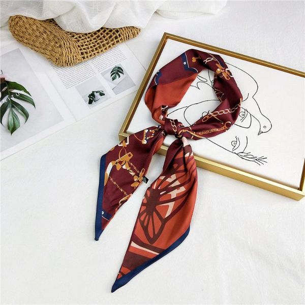 scarves luxury silk scarf women designer geometric floral print bag ribbons head small long skinny, Blue;gray
scarves luxury silk scarf women designer geometric floral print bag ribbons head small long skinny, Blue;gray