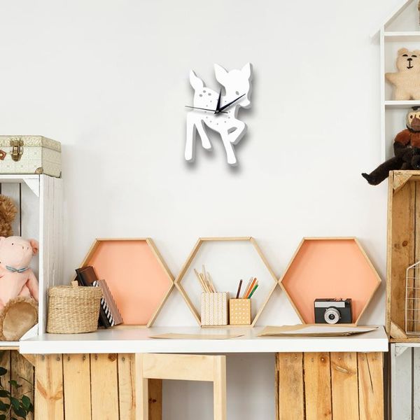 wall clocks 28 * 18cm creative fashion pvc clock white cute fawn cartoon for children's room
wall clocks 28 * 18cm creative fashion pvc clock white cute fawn cartoon for children's room