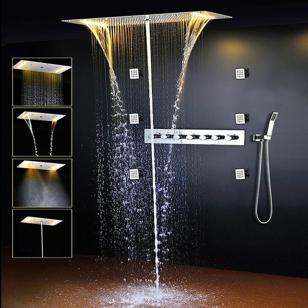 bathroom shower set led ceiling head rainfall waterfall faucet and cold water mixer tap thermostatic concealed sets
bathroom shower set led ceiling head rainfall waterfall faucet and cold water mixer tap thermostatic concealed sets