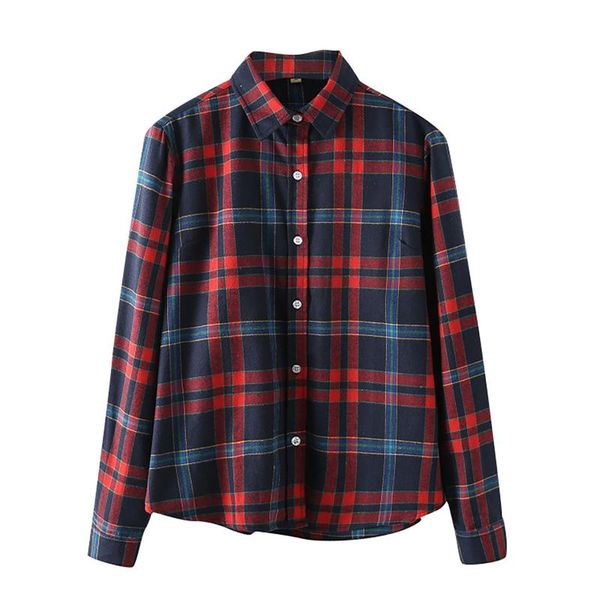 women's blouses & shirts blouse women ladies fashion casual plaid single-breasted button shirt long sleeve female clothing #yl 10, White
women's blouses & shirts blouse women ladies fashion casual plaid single-breasted button shirt long sleeve female clothing #yl 10, White